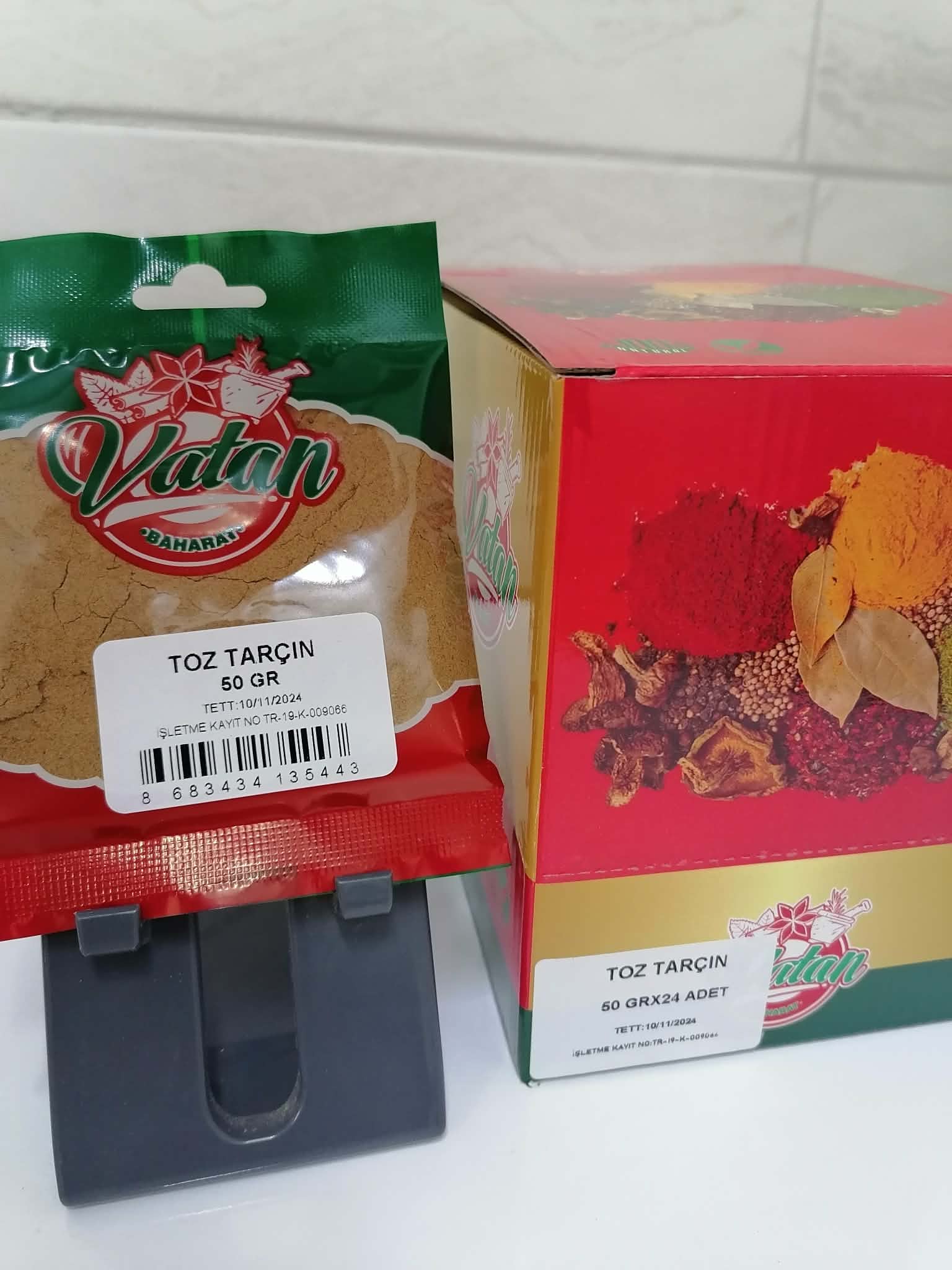 Vatan Baharat Toz Tarçın 50 gr paket ve koli